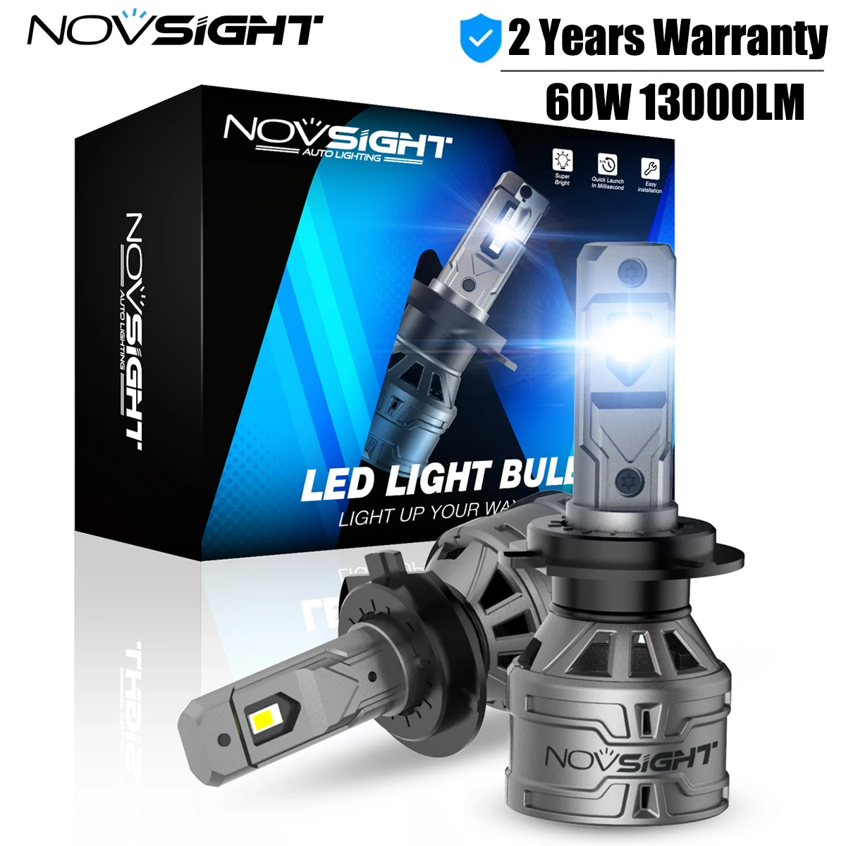 Светодиодные лампы для фар NOVSIGHT H7 H4 H11 H8 H9 9005 HB3 9006 HB4 H1 H3 60 Вт 6500 лм K Plug and Play Легкая установка Автомобильная Лампа