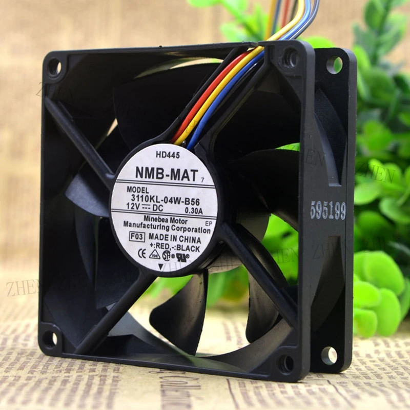 Фото Новый вентилятор охлаждения NMB-MAT 3110KL-04W-B56 12В 0.30А, 4-проводной # QW №2