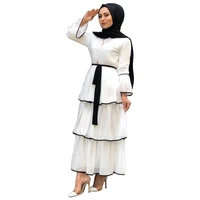 plus size abaya turkey evening african dresses for women muslim dress flare sleeve femme islam robe vestidos tiered