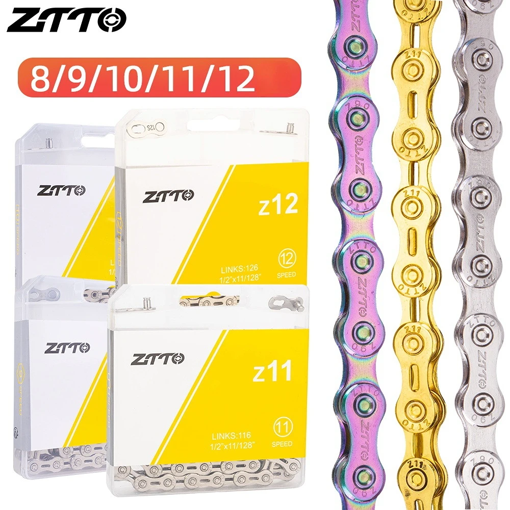 ZTTO Bicycle Chain Ultralight 116L 8 9 10 11 12 Speed Silver Bike Chain For MTB Road Variable Speed Cycling Chain