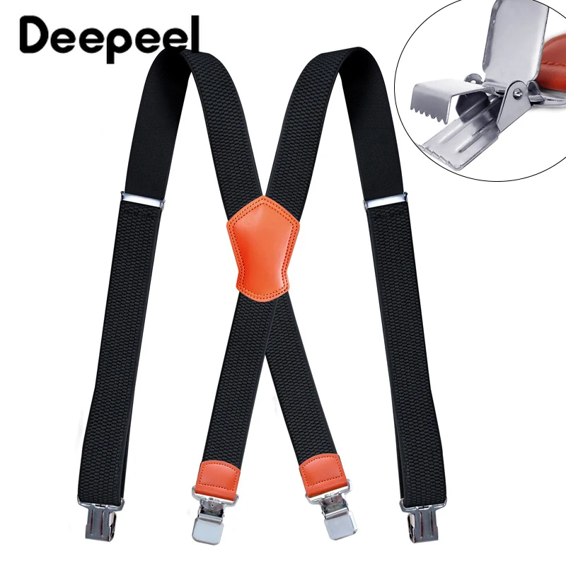 

Мужские подтяжки Deepeel 3,8*120 см, эластичный ремень унисекс, широкие подтяжки типа X с 4 зажимами, мужские подтяжки, деловой мужской бандаж