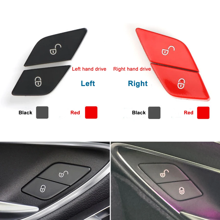 

LHD RHD Car Front Door Lock Switch Button Level Central Lock Switch Cover For Mercedes Benz W205 W253 W213 Red Black 2059055251