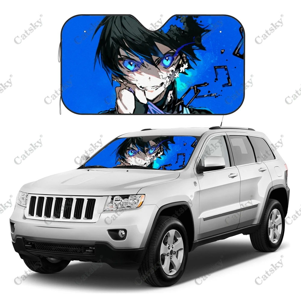 

Автомобильный солнцезащитный козырек, аниме защита от ультрафиолета, с синим замком, на заказ