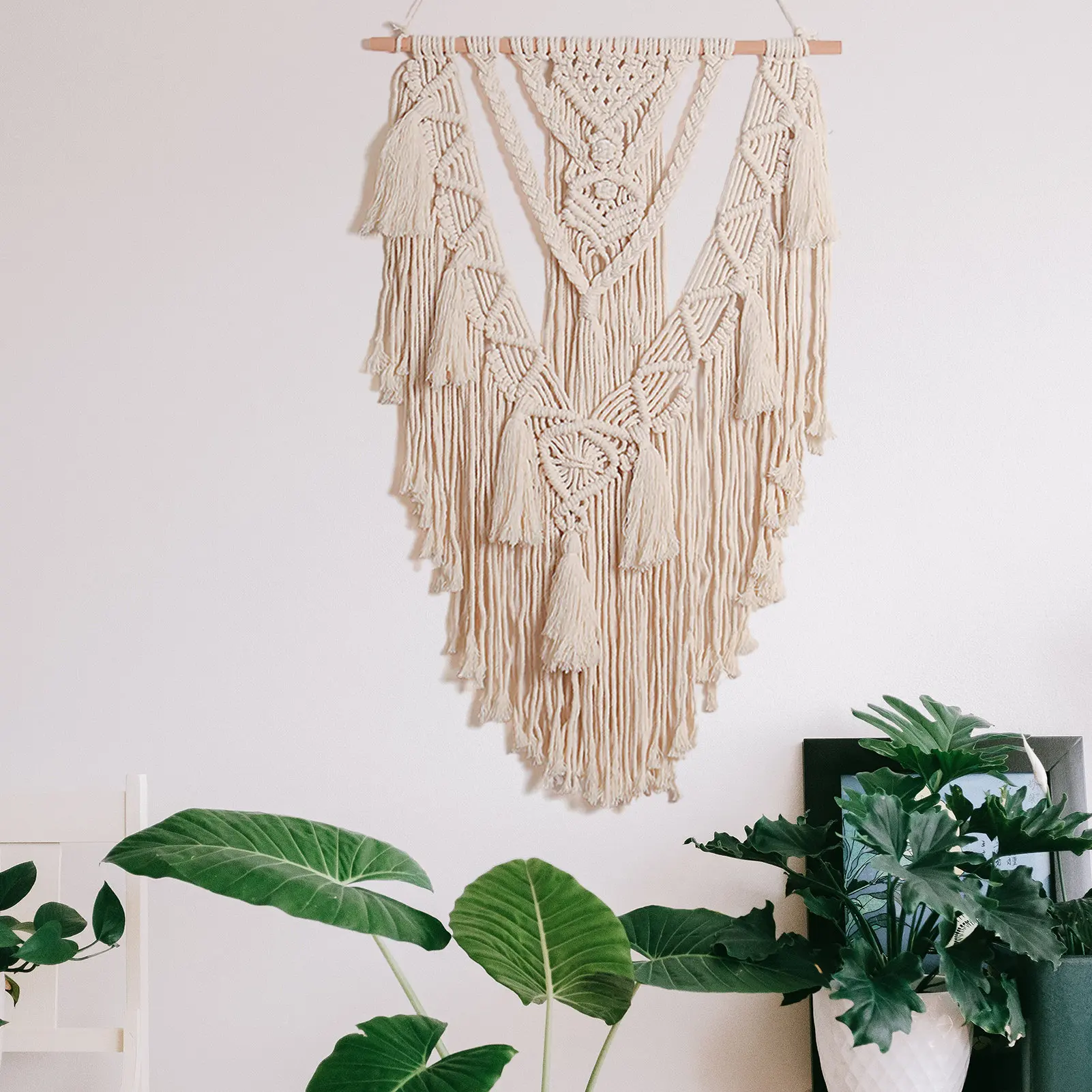 

Macrame Tapestry Decor Cotton Bohemian Handmade Woven Wallhanging With FringeBoho Decor For Wedding Backdrop Bedroom Living Room