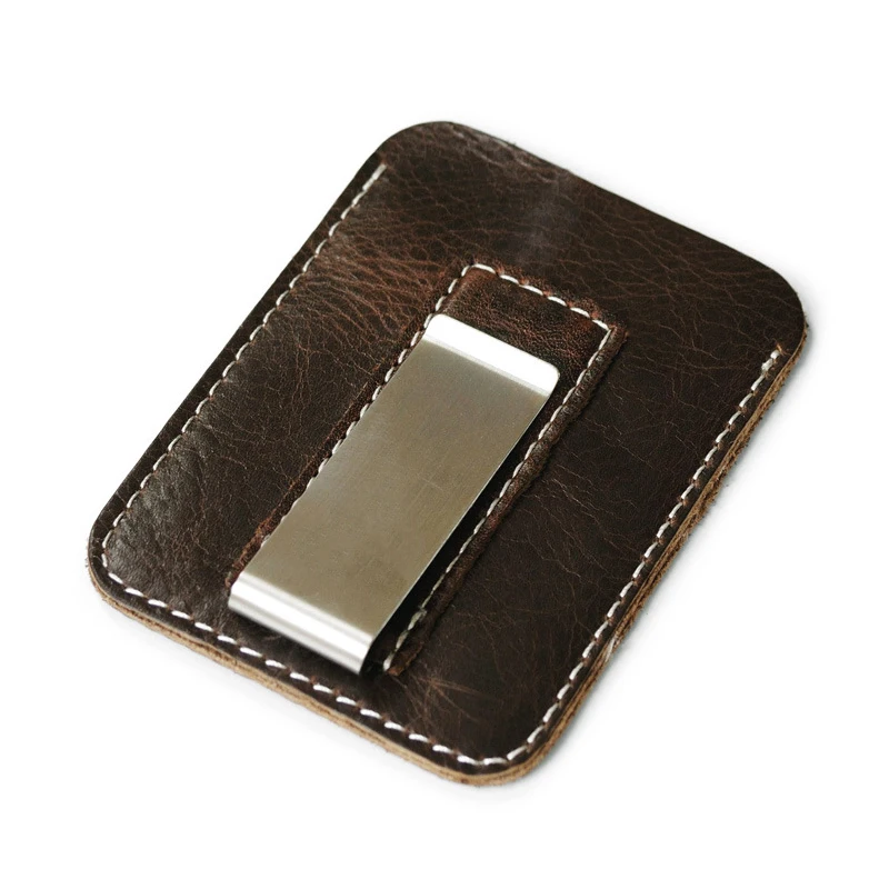 

Тонкий кошелек унисекс с зажимом для купюр, оригинальный дизайн кофейного цвета 2020, кожаный трендовый модный кошелек с карманом спереди