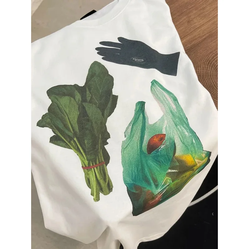 KOSAHIKI футболки с принтом в стиле гранж для женщин и мужчин Y2k эстетические топы