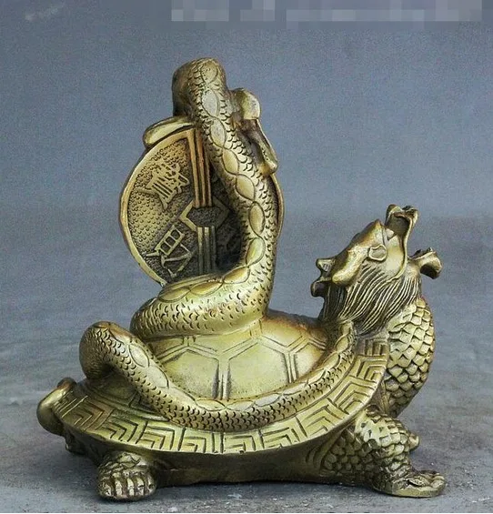 Китайский латунный феншуй богатство Дракон-черепаха зодиака