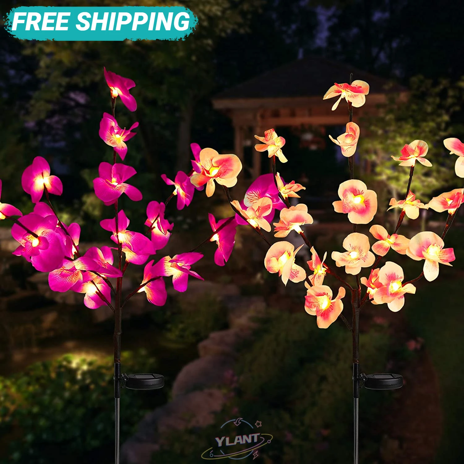 

YLANT solar lantern Phalaenopsis garden decoration outdoor waterproof LED simulation lawn decoration lamp