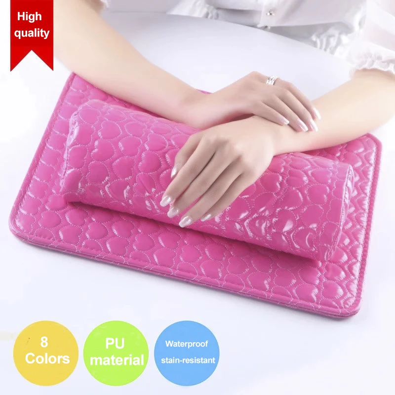 

PU Leather Arm Rest for Nails Washable Professional Manicure Table Nail Stylist Supplies Soft Sponge Nail Art Hand Rest Cushion