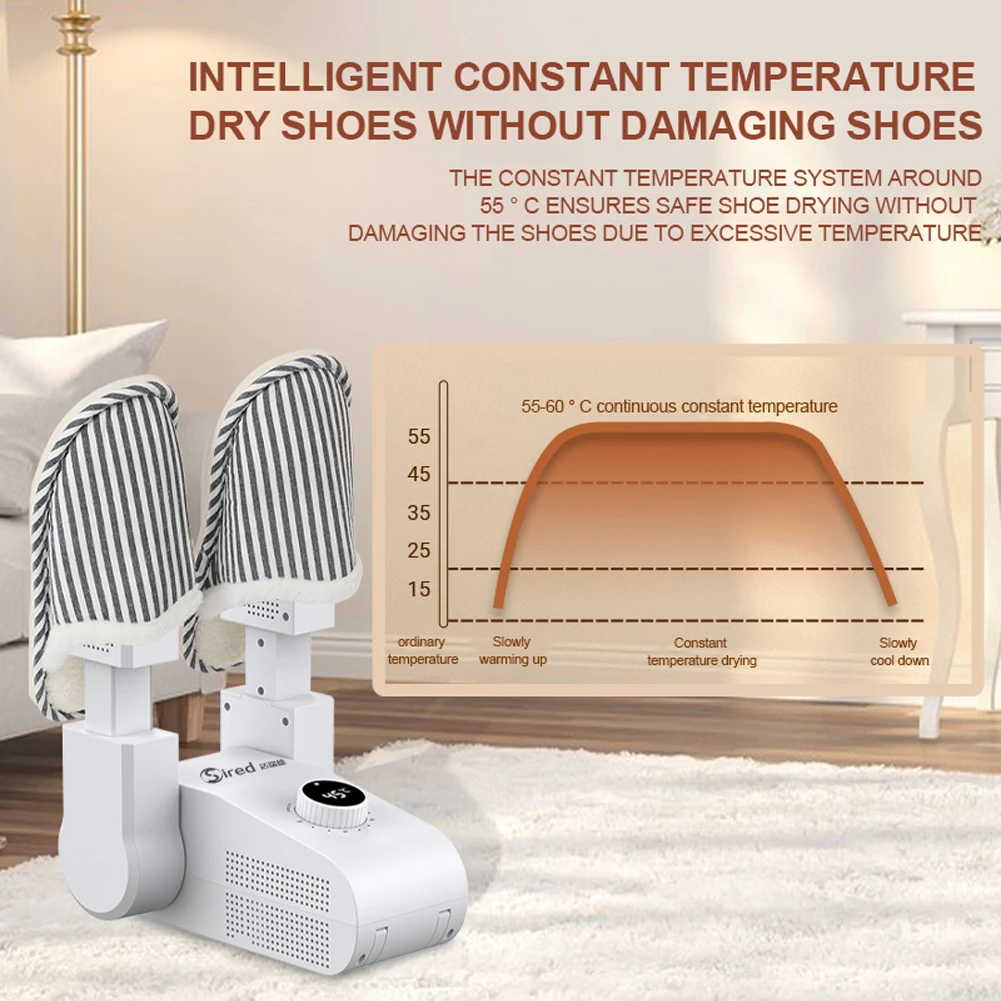 

Electric Heater Shoe Dryer Boot Dryer Retractable 360 Degrees Warmer Heater Machine Deodorization Drying Dehumidifier