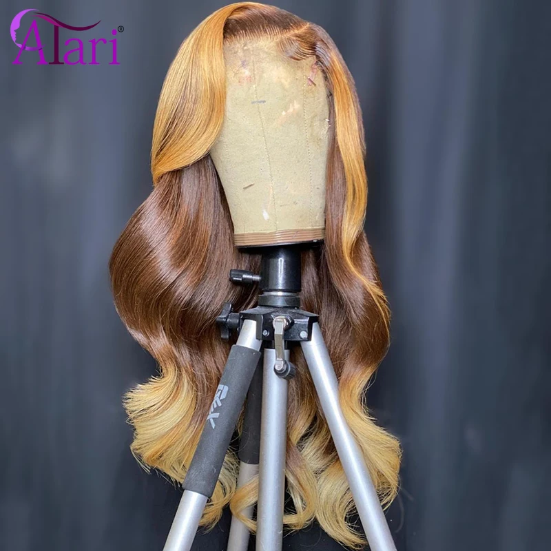 13x4 Lace Frontal Wig Ombre Blonde Body Wave Human Hair Wigs Transparent Brazilian 5x5 Closure Wig for Black Women Pre Plucked
