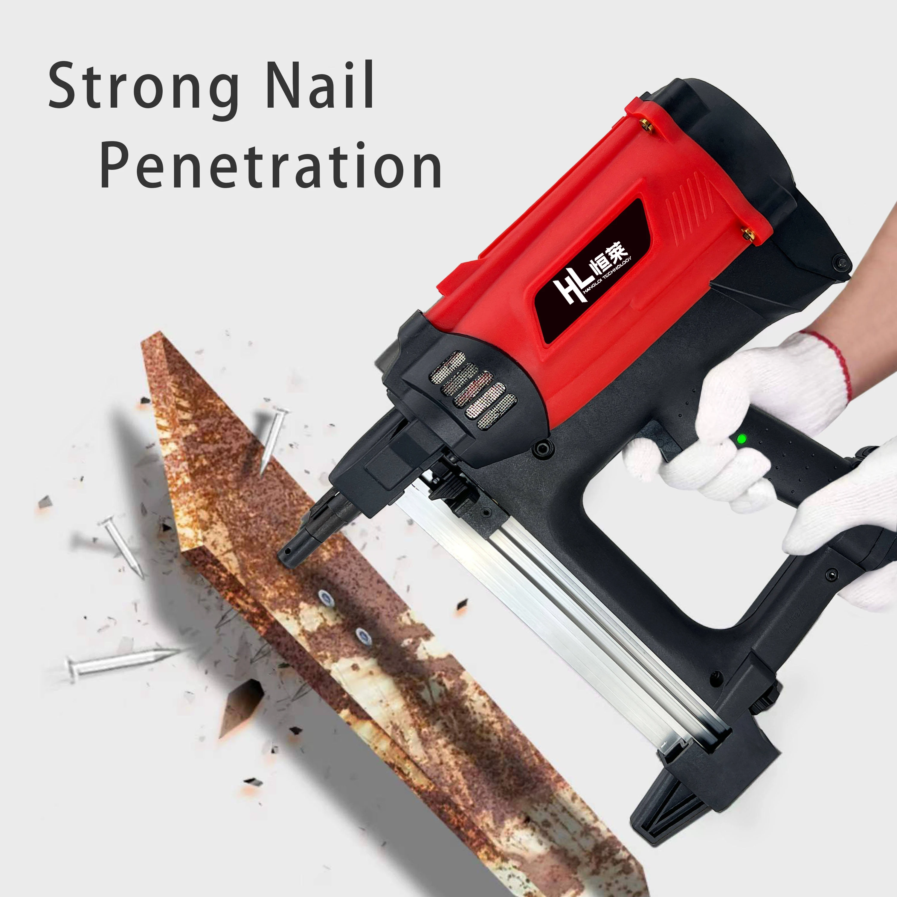 

HENGLAI Customized 2-IN-1 Cordless Brad Nailer Stapler 18 Gauge Wood Framing Finish Siding Pin 20V Battery Nail Gun