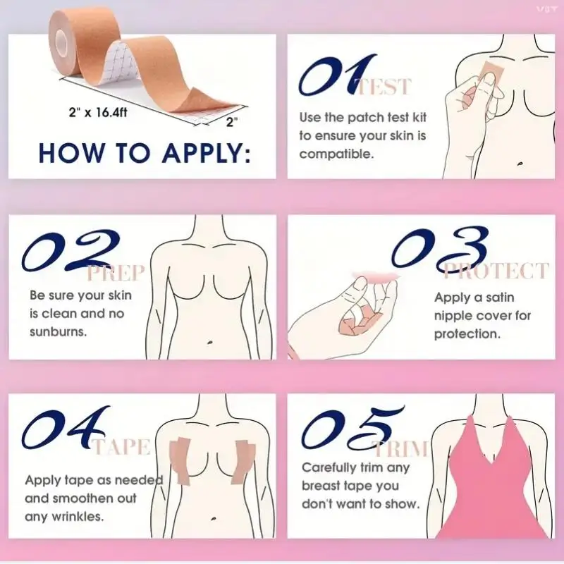 Невидимая лента для подтяжки груди дышащая поддерживающая с пайетками сосков