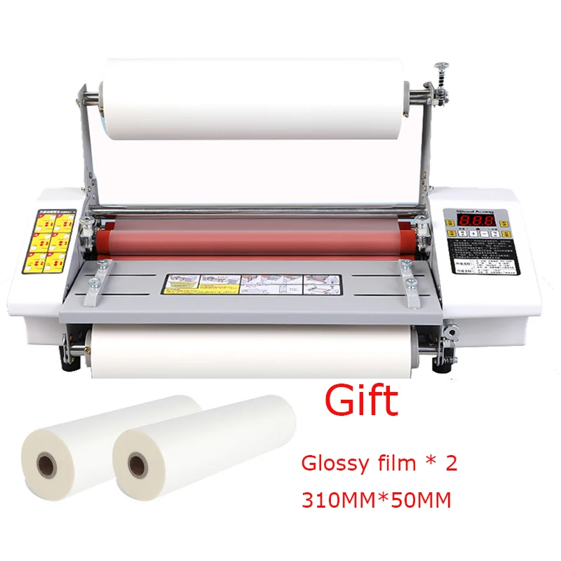 

A3+ Paper Laminating Machine GD-093T Cold & Hot Electric Laminating Machine Photo Film Laminator with 2pc Glossy Film