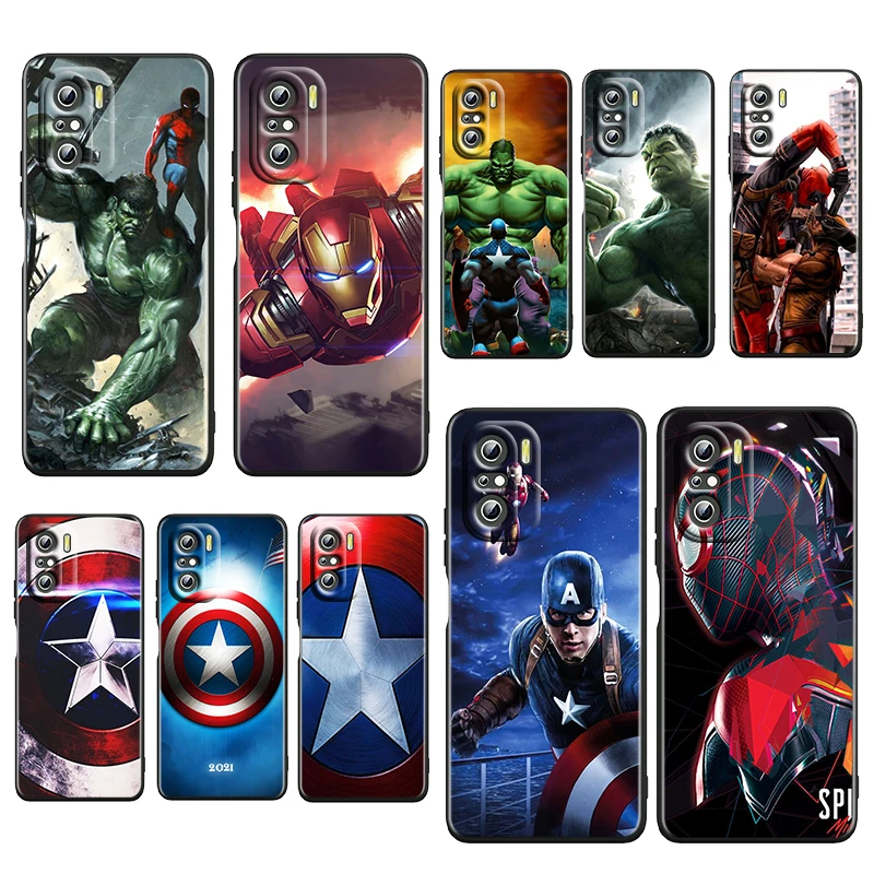 

Marvel Avengers Aesthetic For Xiaomi Redmi K50 K40 Gaming K30 K20 Pro 5G 10X 9T 9C 9A 4G TPU Soft Black Phone Case Fundas Coque