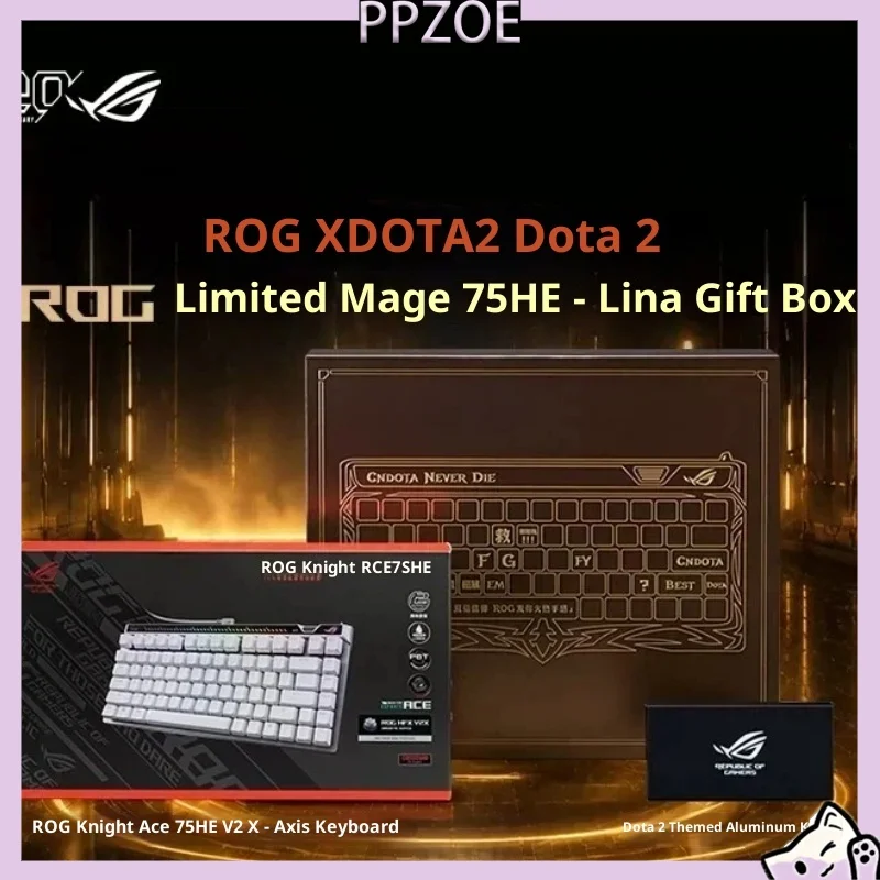 Фото ROG Falchion Ace 75 HE x DOTA2 Lina Limited Gift Box HFX V2X Switch Игровая клавиатура с алюминиевыми клавишами для ПК-геймеров №1
