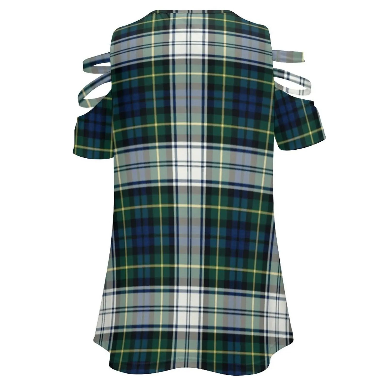 Женская футболка в клетку с цветочным принтом V-образным вырезом - купить по