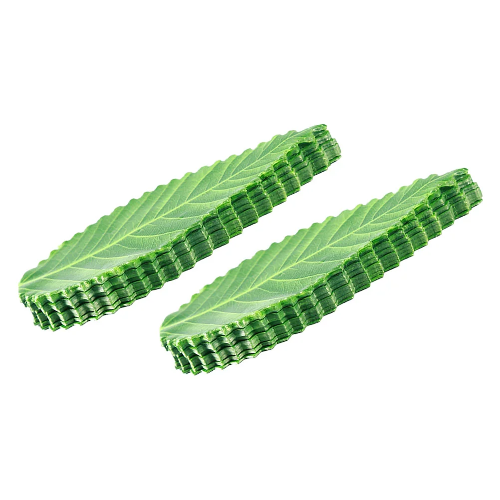 

Sushi Leaf Decorations Plate Sashimi Leaves Decor Decorative Grass Dish Fake Ornament Tray Japanese Garnish Artificial