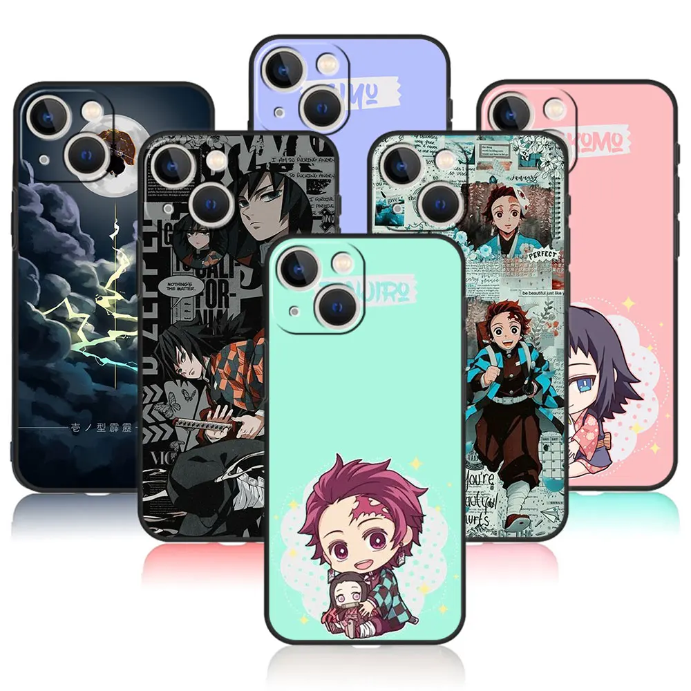 

For iPhone 7 XR 11 14 8 Plus X 12 XS 13 Pro Max 5S SE 6 SE2022 Mini SE2 5 Demon Slayer Nezuko Kimetsu No Yaiba Silicon Coque