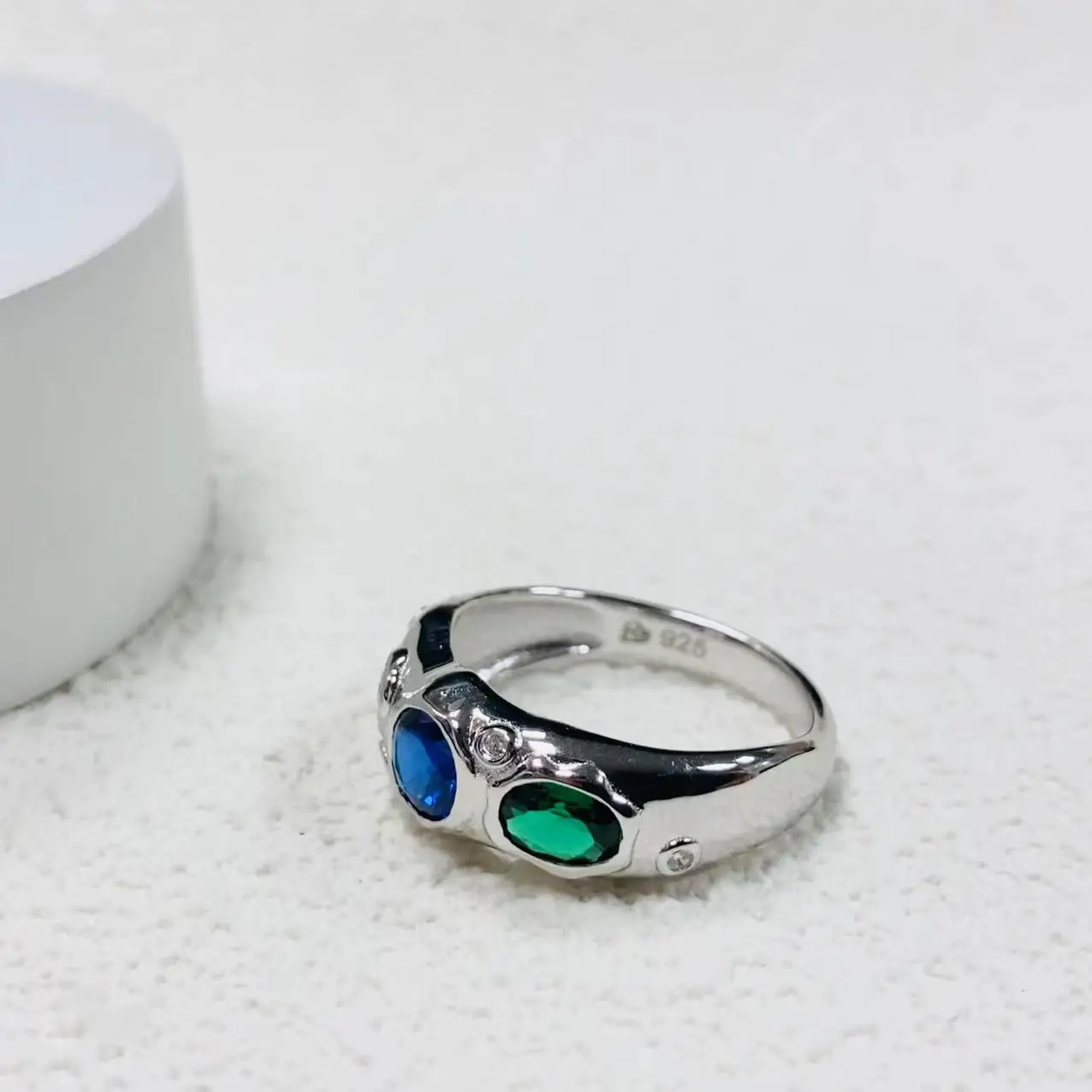 S925 Серебряное инкрустированное кольцо с драгоценным камнем циркониевые кольца