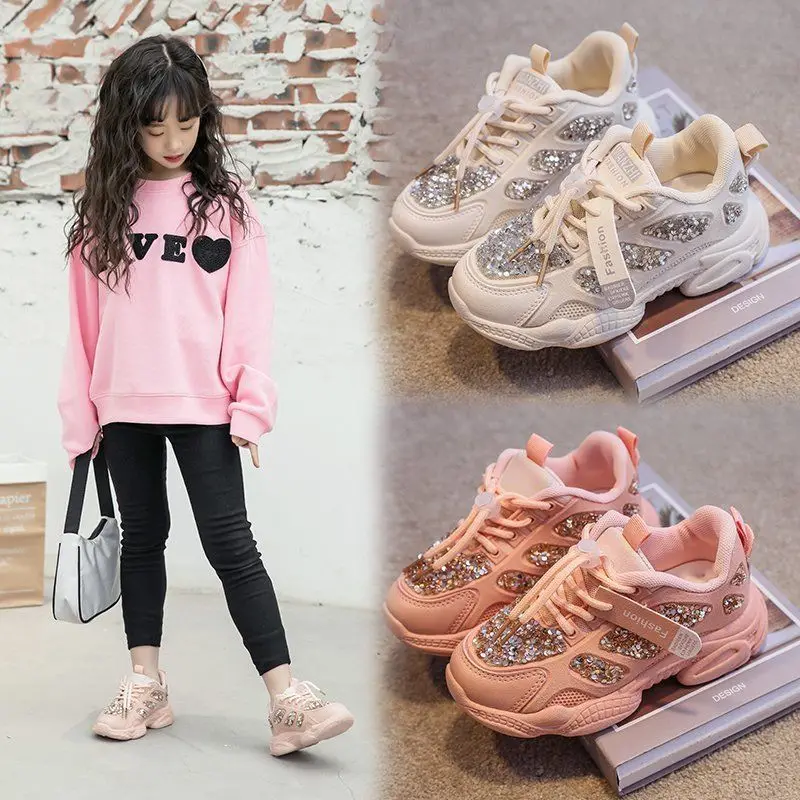 

Girls' Shoes Single Sports Shoes 2023 Spring and Autumn New Boys' Summer Shoes Children's Breathable Old Shoes Trend
