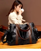 new luxury handbags women bags pu leather black big tote bag ladies mothers one shoulder messenger bags trend trave