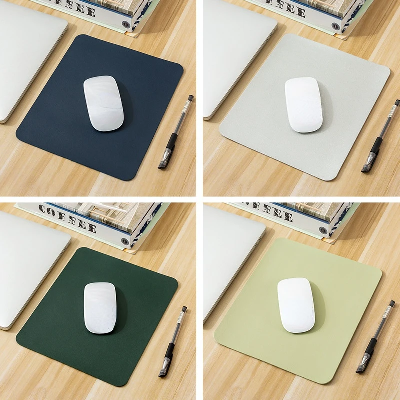 

21*25CM Pu Leather Smooth Mouse Pad Simple Solid Color Mouse Mat Anti-slip Waterproof Mouse Pad School Office Table Accessories