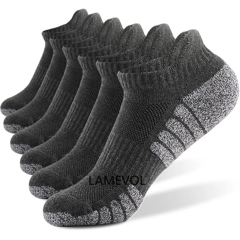 Running Socks Cotton Boat Socks 6 PAIRS Non-slip Sweat-absorbing Breathable Sports Socks Running Cycling Ankle Sock