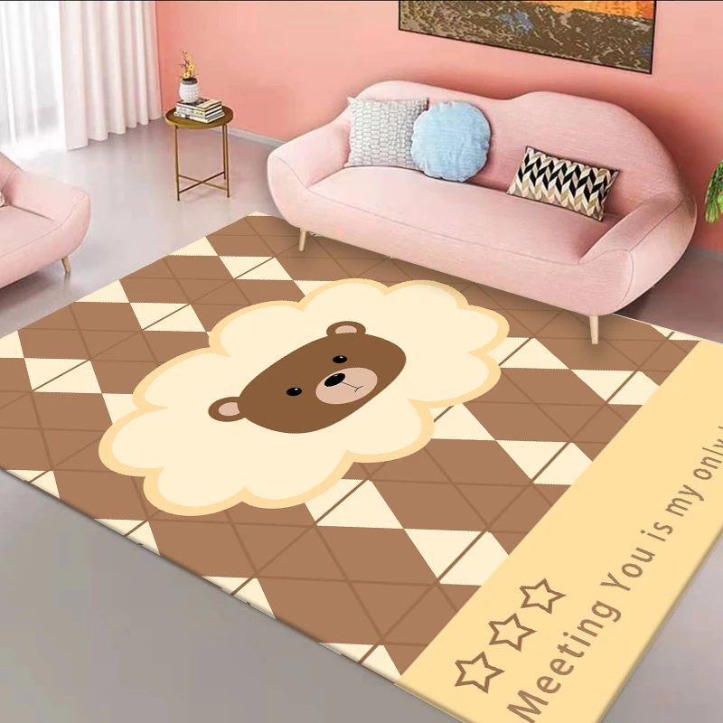 

Nordic Living Room Rugs Cartoon Children's Room Decoration Rug Large Area Bedroom Carpet Light Luxury Study Carpets Non-slip Mat