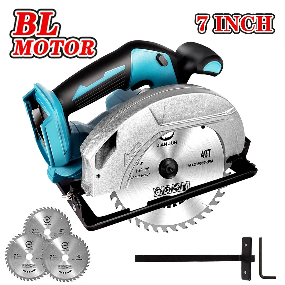 7 Inch 180mm Brushless Electric Circular Saw 5000RPM Multifunctional Woodworking Cutting Power Tool For Makita 18V Battery
