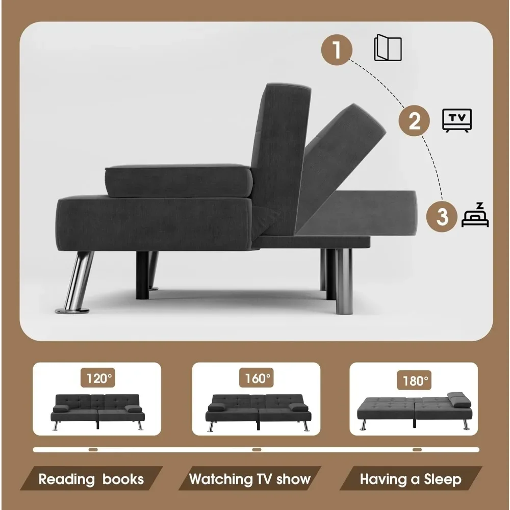 Современный мягкий трансформируемый складной диван-кровать Futon со съемными