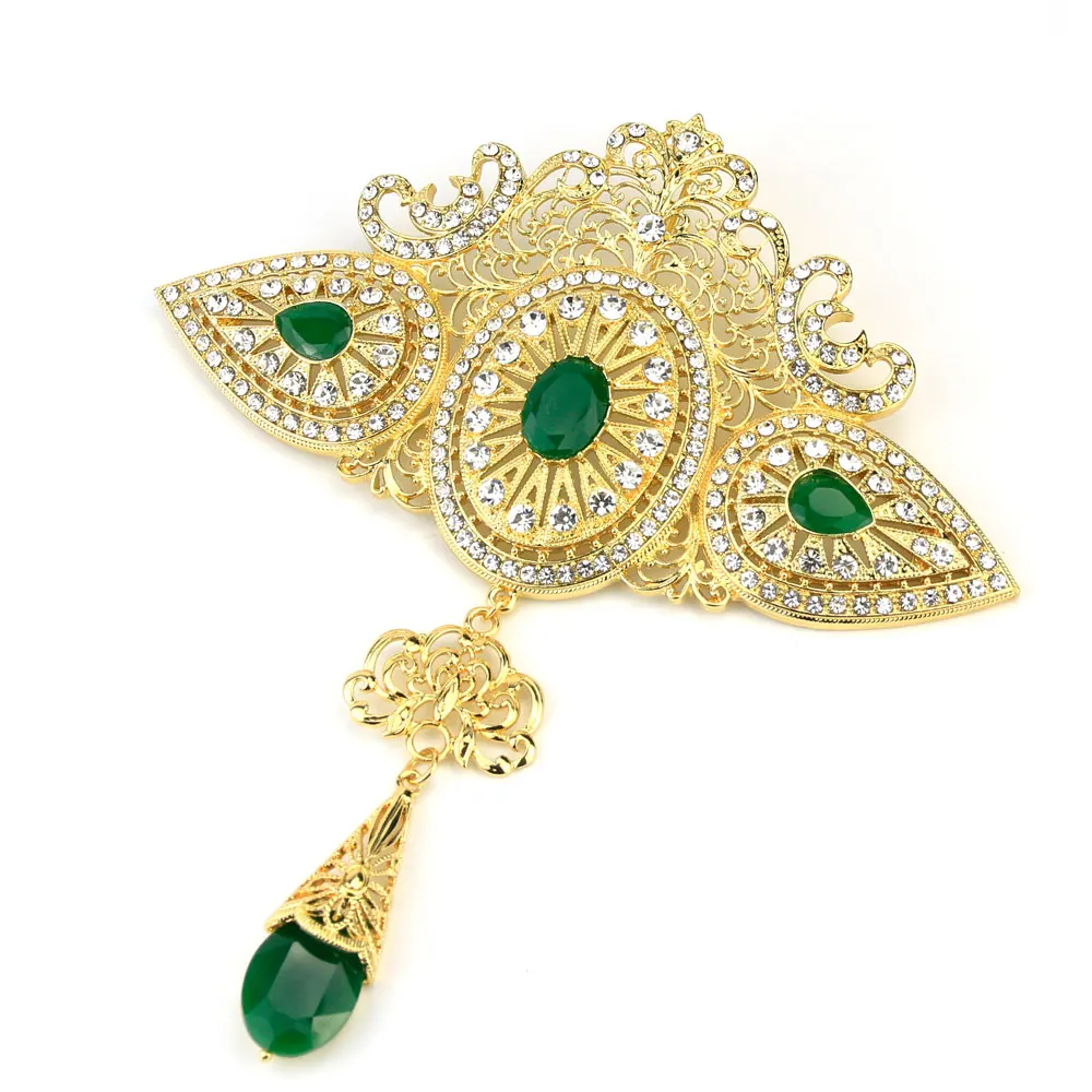 

Sunspicems Gold Color Algeria Morocco Brooch for Women Wedding Jewelry Caftan Flower Brooches Arabic Family Bridal Bijoux 2022