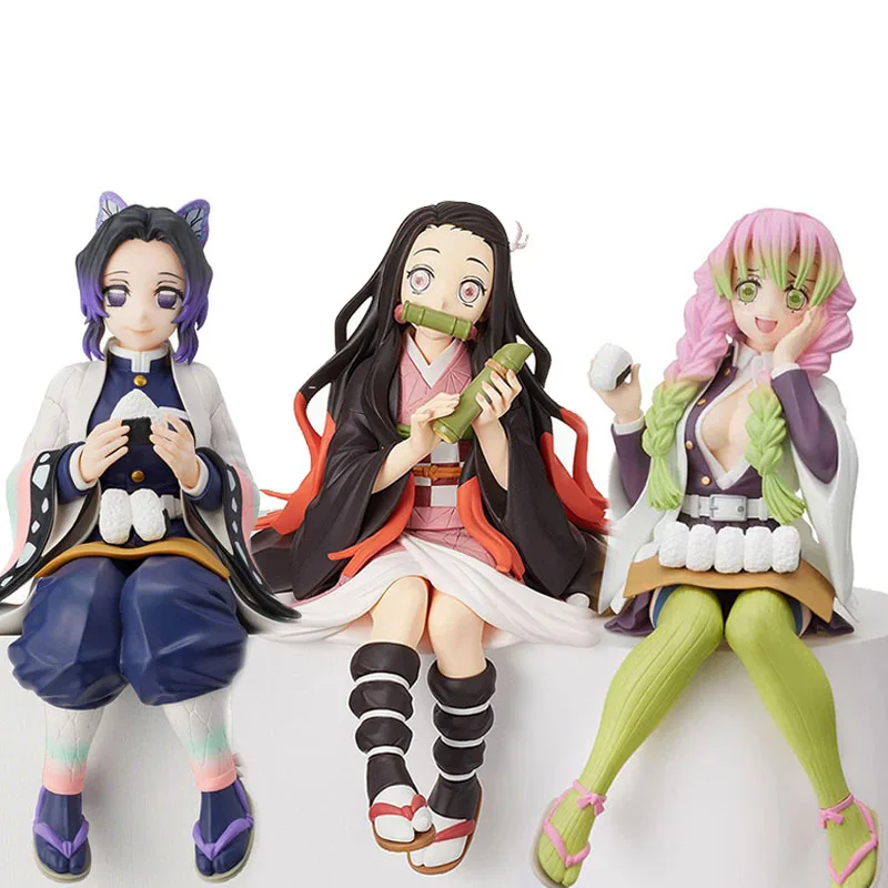 Nezuko Tanjirou Shinobu Zenitsu Hashibira Inosuke Eat Rice Balls Kimetsu No Yaiba Doll Toys