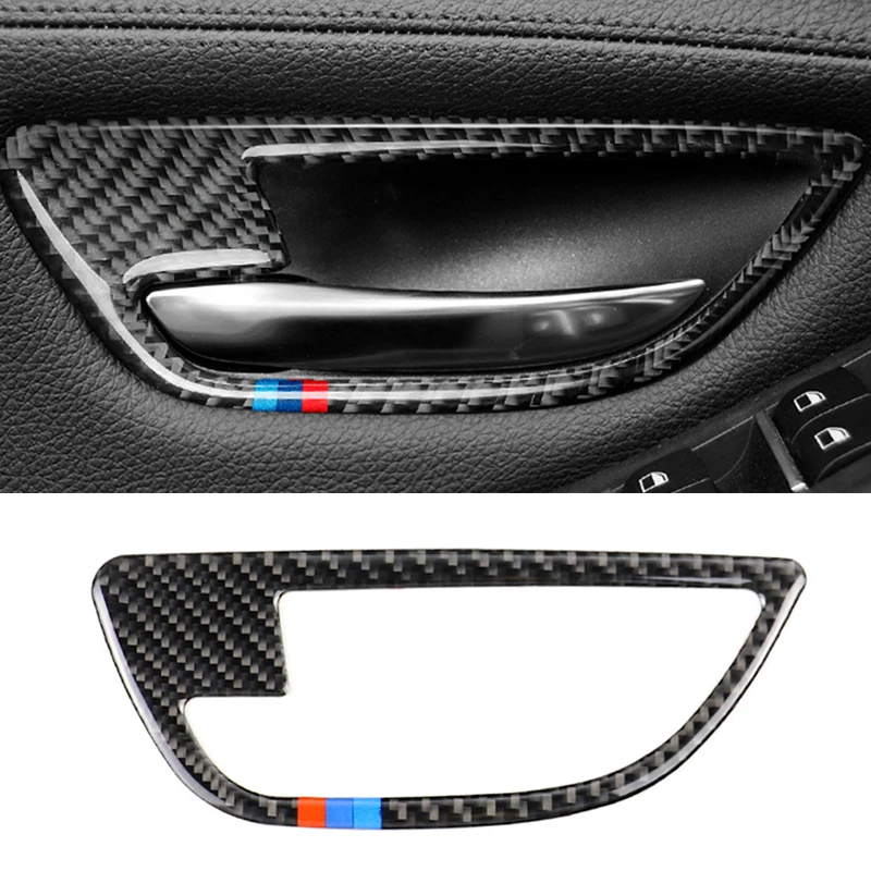 

For BMW 5 Series F10 2011 2012 2013 2014 2015 2016 2017 4pcs Carbon Fiber Door Handle Door Bowl Decor Cover Trim