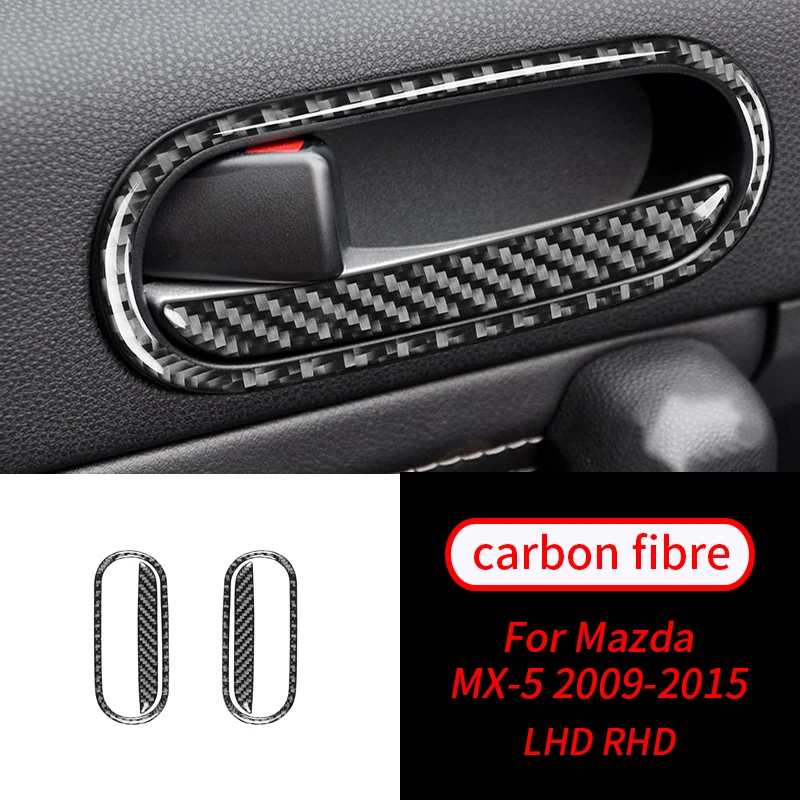 

For Mazda MX-5 Miata 2009-2015 4 PCS Real Carbon Fiber Door Handle Panel Trim Car Interior Accessories Car Interior Supplies