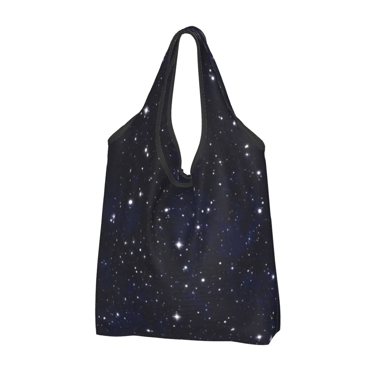 

Funny Night Sky Space Galaxy Shopping Tote Bag Portable Universe Grocery Shoulder Shopper Bag