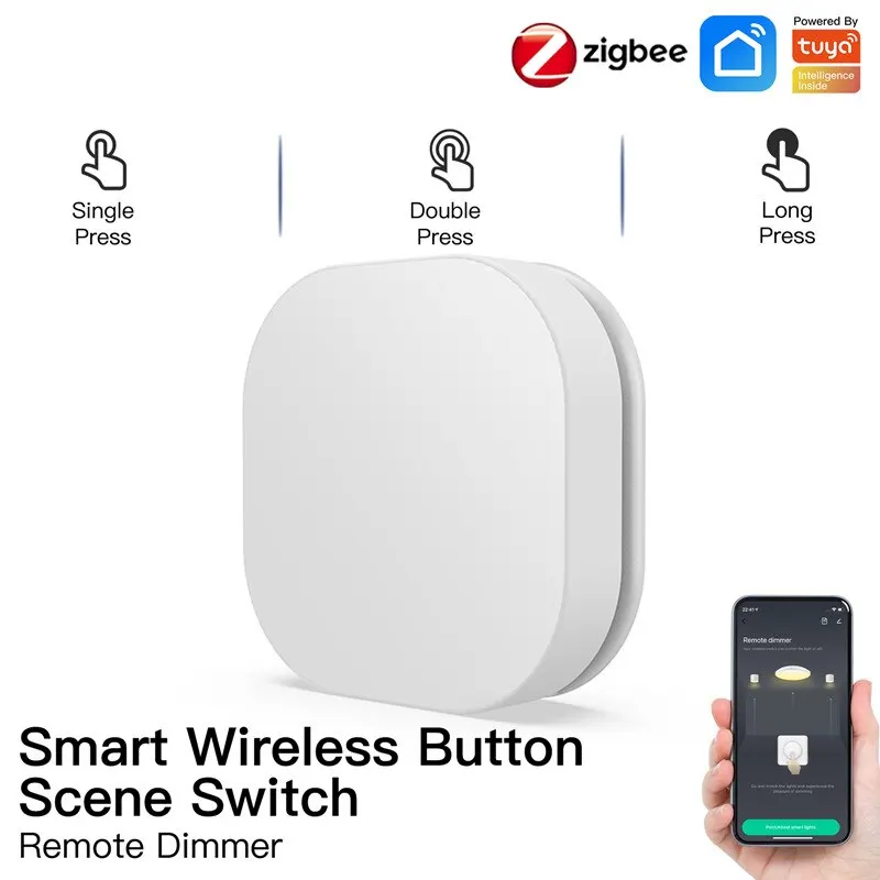 

Умный беспроводной кнопочный выключатель A3 Tuya Zigbee, мини-переключатели с регулировкой яркости, дистанционное управление через приложение для умного дома