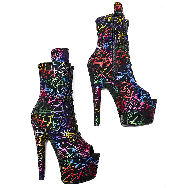 Leecabe 7inch/17CM PU Uppre  fashion heels' Pole dancing boot High Heel  Pole Dance boots