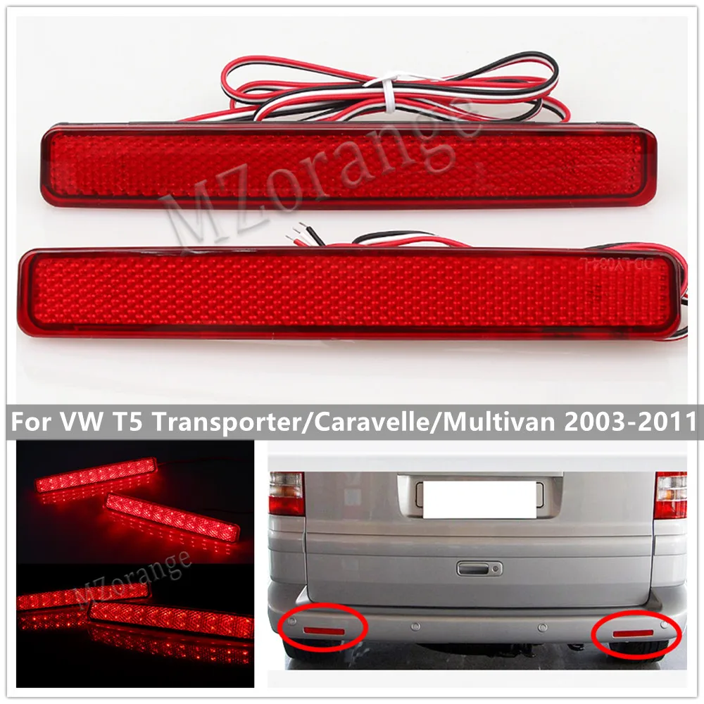 1 Pair Led Rear Bumper Reflector Light For VW T5 Transporter/Caravelle/Multivan 2003-2011 Tail Brake Turn Lights Car Accessories