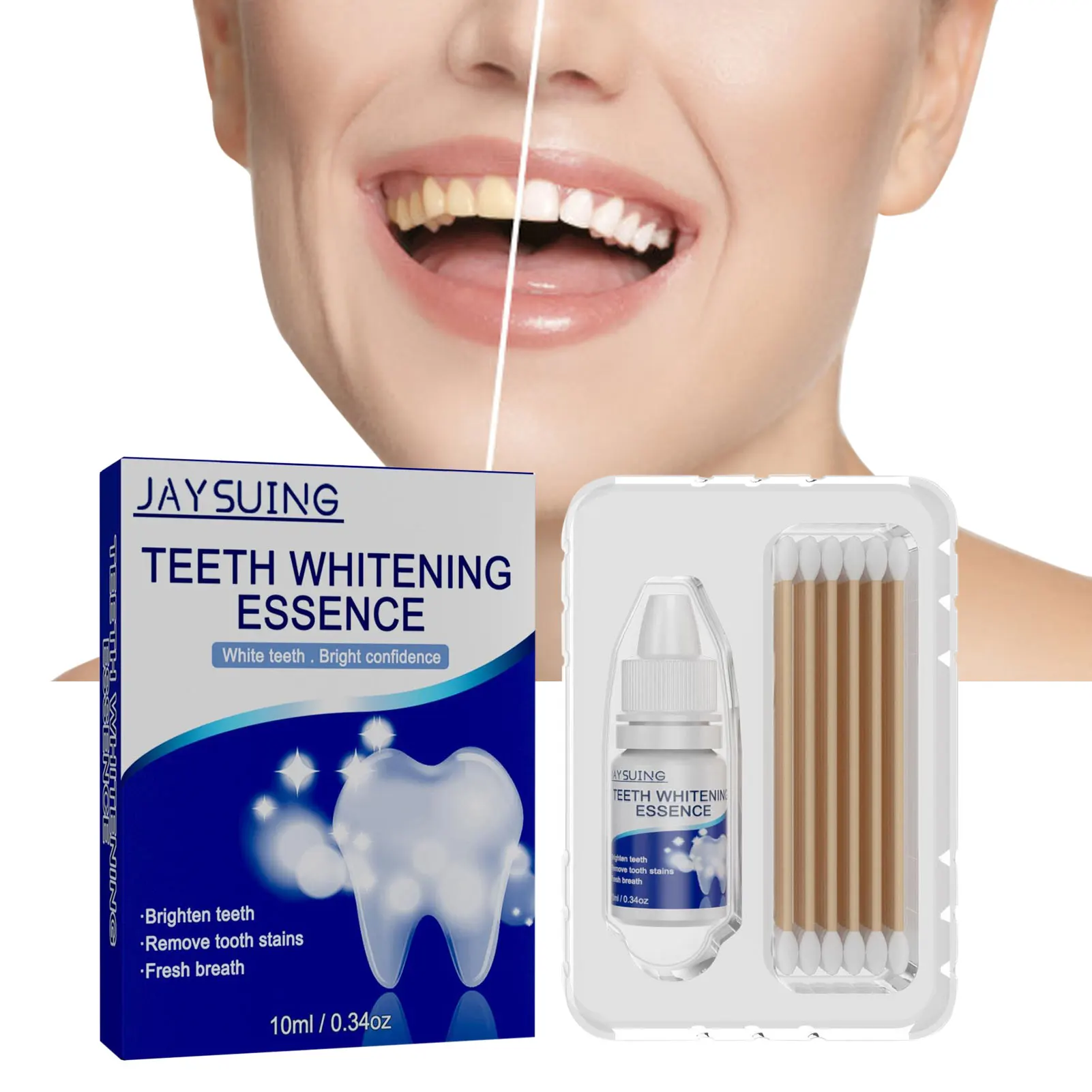

Teeth Whitening Serum Dental Whitener Bleach Serum With Cotton Swabs Tooth Serum Removes Plaque Stains Dentistry Bleaching Care