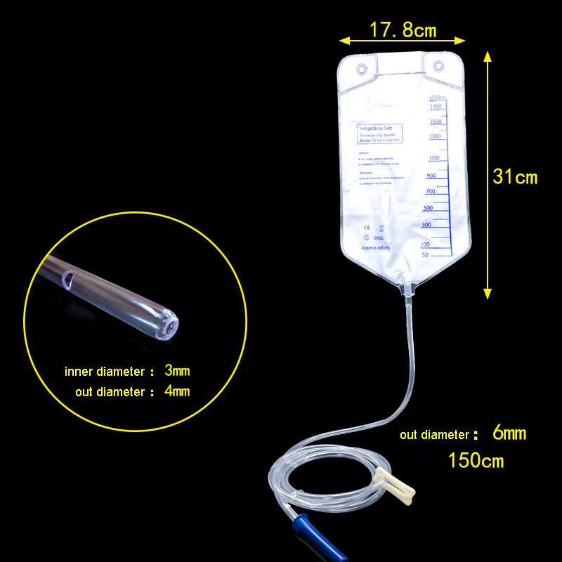 

WETIPS 1750 мл Анальная лампа, набор для очистки кишечной кисти, многоразовый ороситель, набор для анальной клизмы, интимный ирригатор для душа