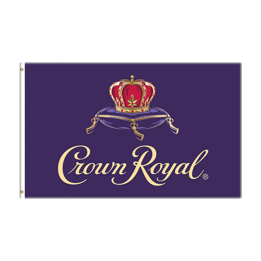 

3x5 Ft CROWN ROYALBeer Flag Polyester Printed Bar Banner For Decor