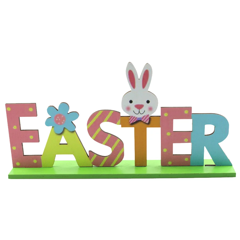 

Chic Easter Home Tabletop Wooden Letter Ornament Easter Table Ornament