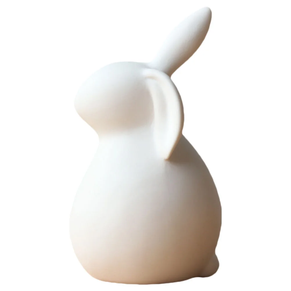 

Rabbit Bunny Easter Ceramic Figurine Decor Figurines Statue Ornament White Home Decorations Porcelain Sculpture Figure Desktop