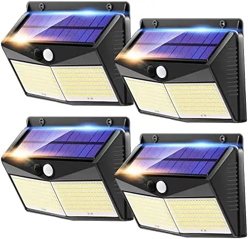 

Outdoor solar garden light, 248 LED 4-pack outdoor LED solar garden light, 1500LM 270 º ultra bright 3-mode outdoor LED solar s