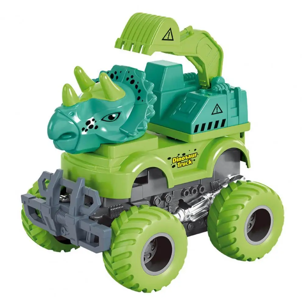 

Baby Inertia Car Toy Safe Interactive Colorful Cartoon Dinosaur Baby Blaze Truck Toy for Home