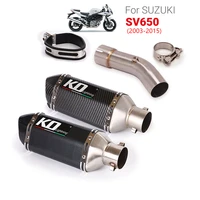 slip on motorcycle exhaust system middle connect link pipe 51mm mufflers tip silencer with db killer for suzuki sv650 2003 2015