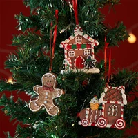resin statue christmas gingerbread pendant nordic abstract ornaments for figurines for interior sculpture room home decor