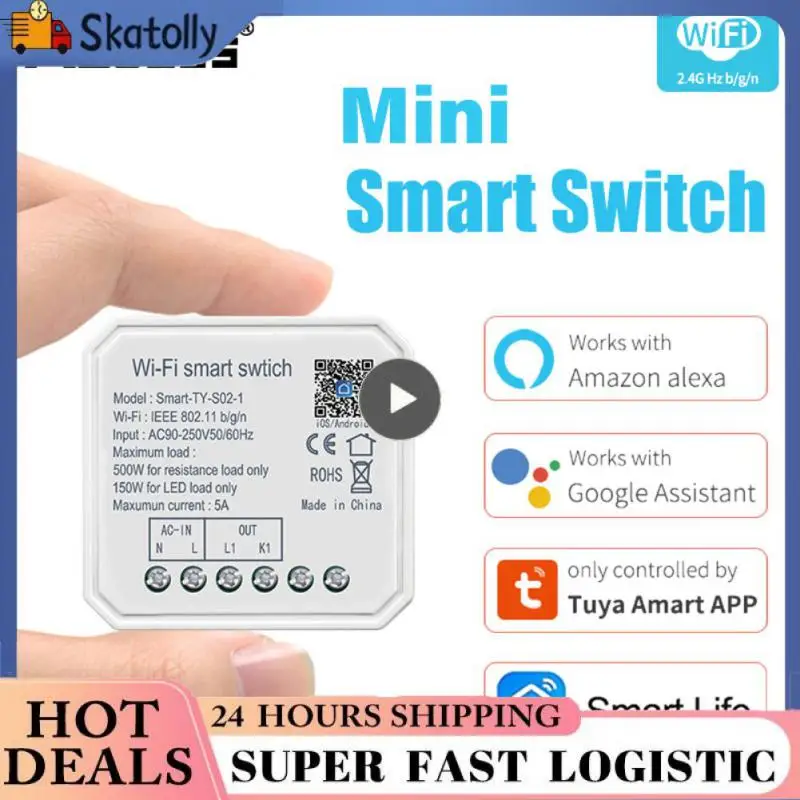 

Smart Home Wireless Breaker Tuya Sanrt Remote Control Smart Light Switch Wifi Smart Life Mini Switch Module