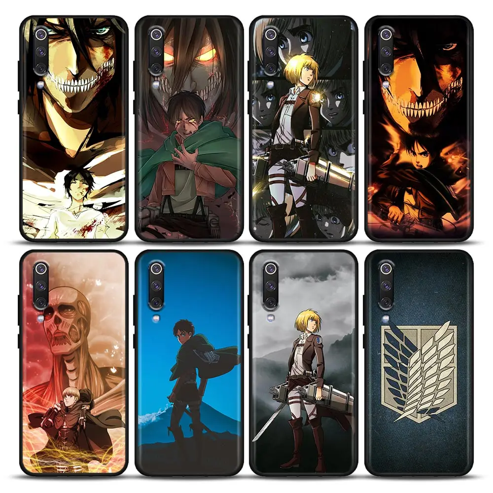 

Phone Case for Xiaomi Mi 9 9T SE 10T 10S A2 Lite CC9 Note 10 Pro 5G Soft Silicone Case Cover Anime Attack On Titan